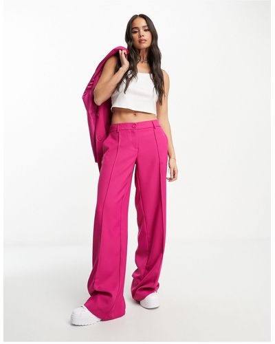 Noisy May Tailored Wide Leg Trousers Co-ord - Pink