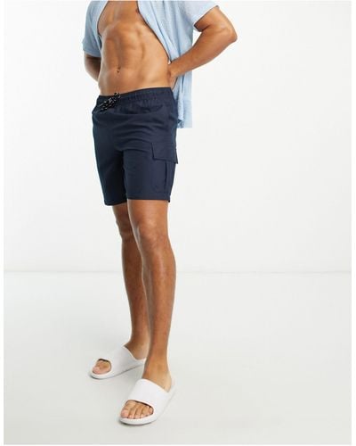New Look Cargo Swim Shorts - Blue