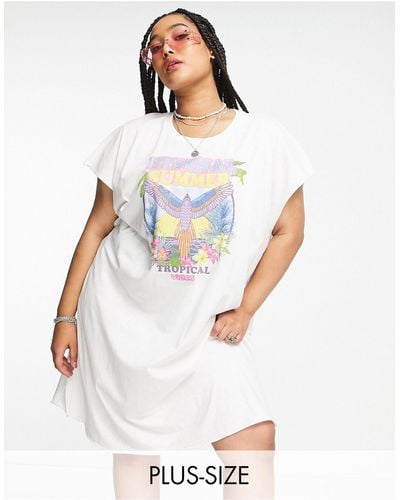 ONLY Band T-shirt Dress - White