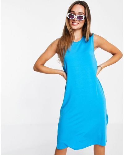 SELECTED Femme Easy Sleeveless Jersey Midi Dress - Blue