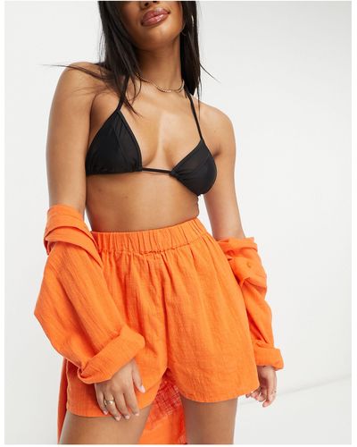 ASOS – strukturierte strand-shorts - Orange