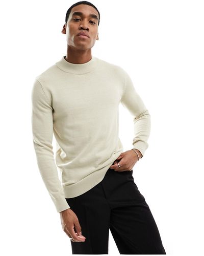 SELECTED Mock Neck Knit Sweater - White