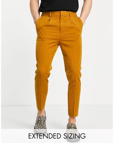 ASOS Pantalon habillé coupe fuselée - camel - Orange
