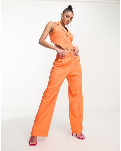 Something New X Klara Hellqvist Tailored Wide Leg Trouser Co-ord - Orange