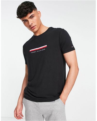 Tommy Hilfiger T-shirt confort à logo drapeau - Noir