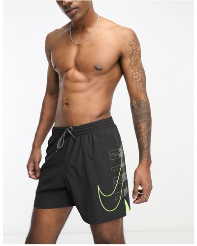Nike Explore 5 Inch Large Side Logo Swim Shorts - Black