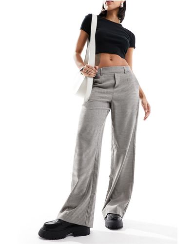 Object Tailored Wide Leg Trousers - Grey