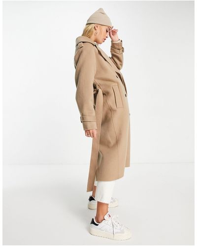 & Other Stories Wool Blend Trench Coat - White