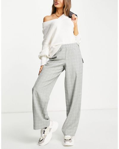 SELECTED Femme Wide Leg Pants Co-ord With Elasticated Waistband - Gray