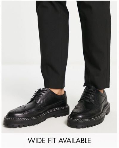 ASOS Chunky Sole Brogue Shoes - Black