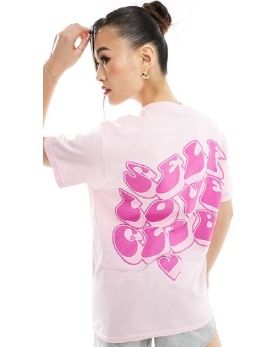 In The Style Self Love Club Slogan T-shirt - Pink