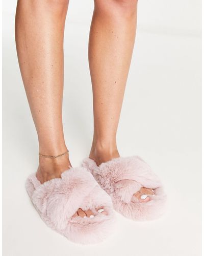 Lipsy Chaussons duveteux - Rose