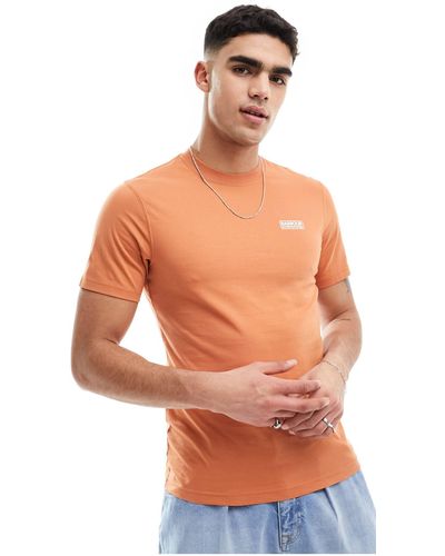 Barbour Camiseta naranja tostado con logo pequeño