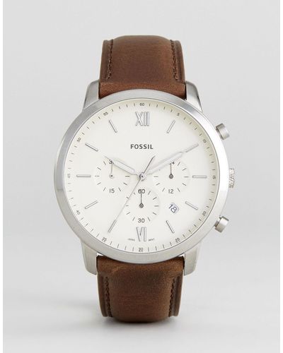 Fossil Fs5380 Neutra Chronograph Leather Watch - Brown