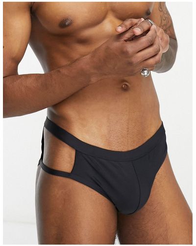 ASOS Swim Trunks With Cut Out - Black
