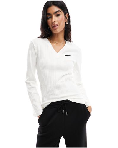 Nike Ribbed Jersey Top - White