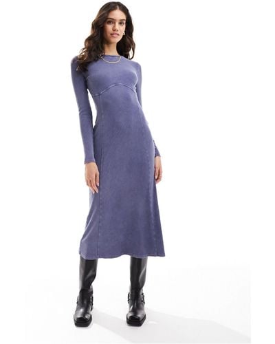 Miss Selfridge Corset Seam Detail Maxi Dress - Blue