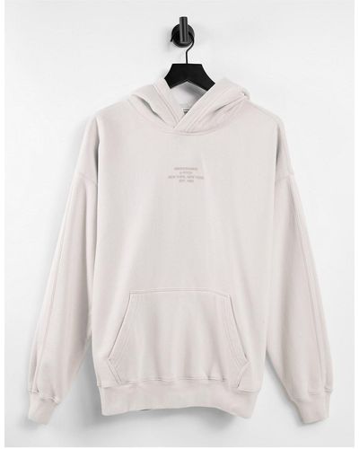Abercrombie & Fitch Small Scale Centre Address Logo Hoodie - Brown