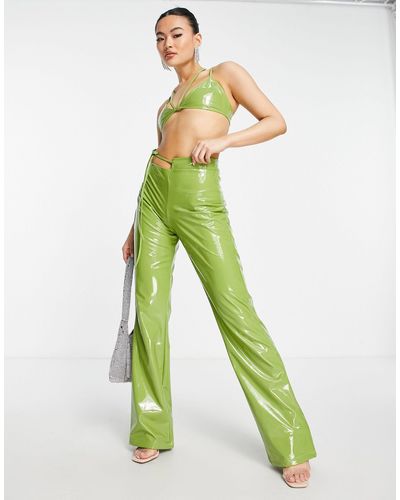 Missy Empire Pantalon d'ensemble en vinyle - olive - Vert