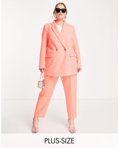 River Island Structured Double Breasted Blazer - Pink