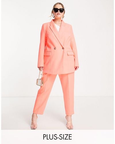 River Island Structured Double Breasted Blazer Co-ord - Orange