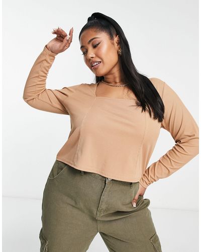 Yours Exclusive Corset Square Neck Long Sleeve Top - Green