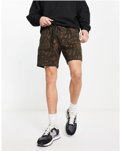 Levi's – braun gemusterte cargo-shorts mit taschen - Schwarz