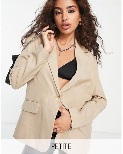 Bershka Petite - blazer oversize color cammello - Neutro