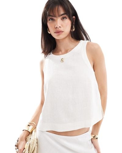 New Look Linen Look Shell Top Co-ord - White