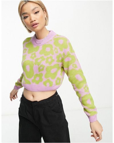 Noisy May Cropped Jumper - White