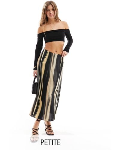 Vero Moda Abstract Midi Skirt - Black