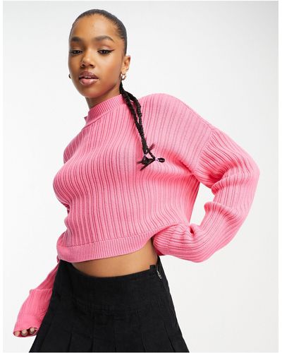 Hollister Cropped Knit Jumper - Pink