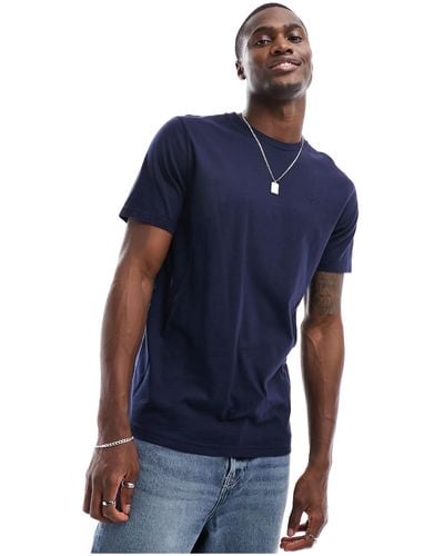 Hollister Camiseta con cuello redondo y logo - Azul