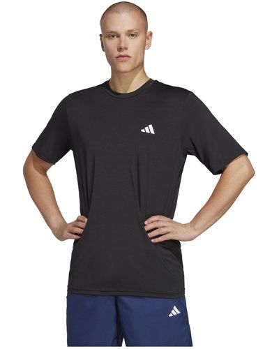adidas Originals Adidas - training essential - t-shirt nera mélange - Blu