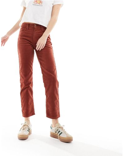 Lee Jeans Lee - carol - pantalon droit en velours côtelé - rouille - Blanc