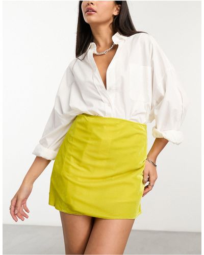 ASOS Velvet Mini Skirt - Yellow
