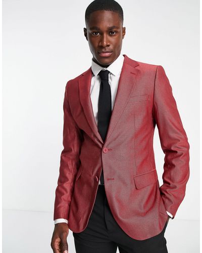 Bolongaro Trevor Super Skinny Suit Jacket - Red