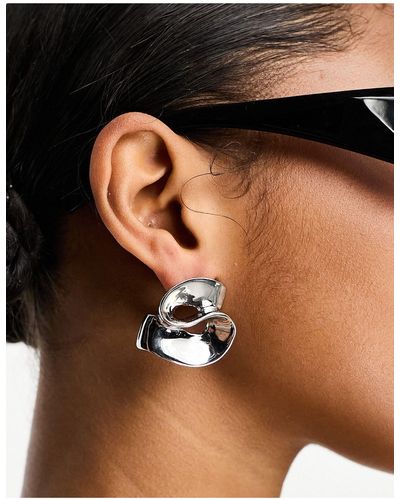 ASOS Earrings With wiggle Stud Design - Black