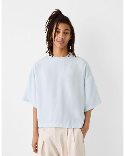 Bershka Collection Cropped Oversized T-shirt - White