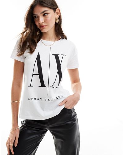 Armani Exchange – boyfriend-t-shirt - Weiß
