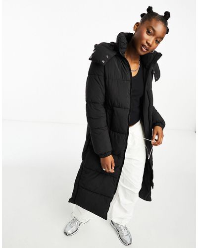 Cotton On Cotton on - mother - giacca taglio lungo imbottita con bottoni e cappuccio rimovibile nera - Nero