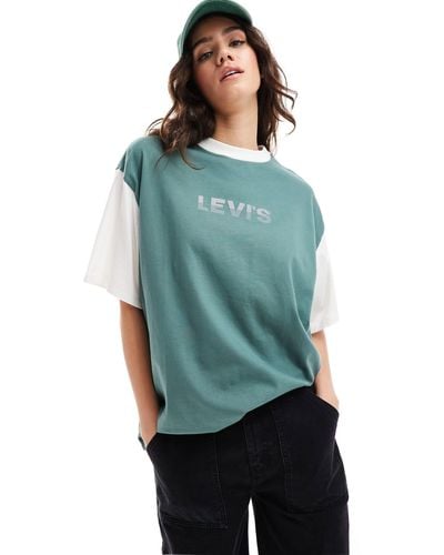 Levi's Oversized Ringer T-shirt With Chest Logo - Blue