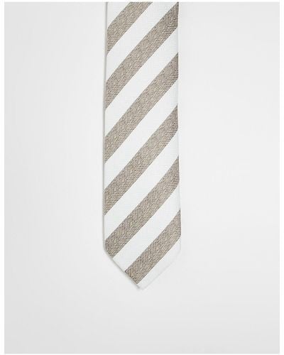 Jack & Jones Stripe Tie - White