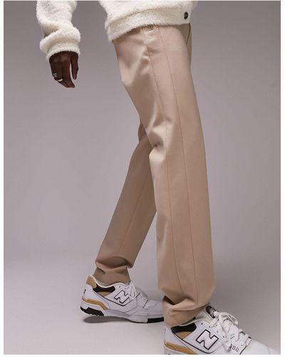 TOPMAN Pantaloni skinny color pietra con pannelli laterali - Neutro