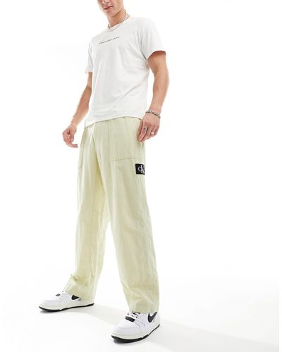 Calvin Klein Linen Trousers - White