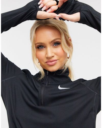 Nike – element – langärmliges oberteil - Schwarz