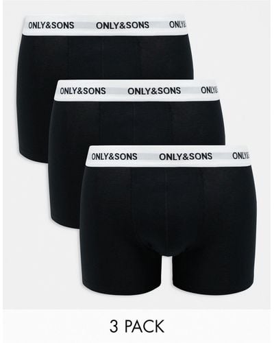 Only & Sons – 3er-pack unterhosen mit logobund - Schwarz
