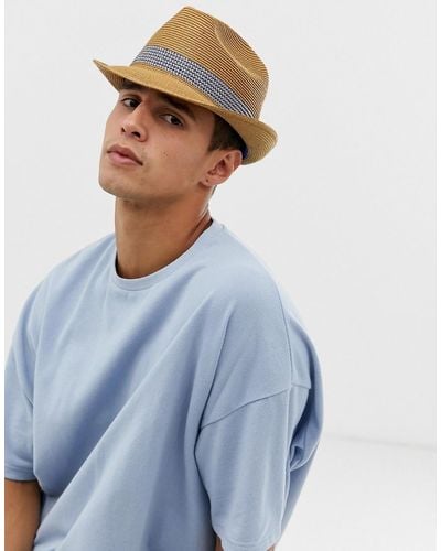 Ted Baker Straw Trilby Hat - Natural