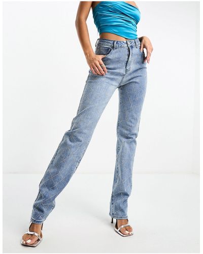 SIMMI Simmi - jeans dritti con strass - Blu