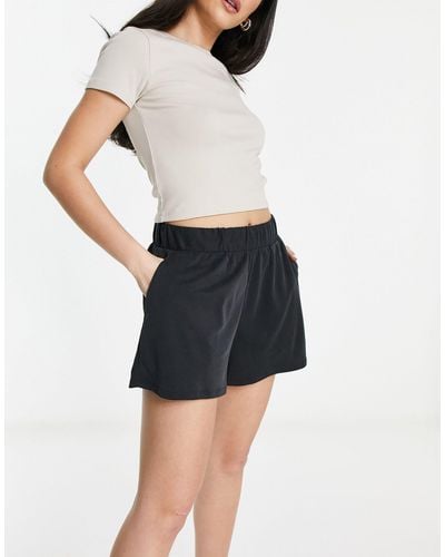 Monki Super Soft Pull-on Shorts - Black